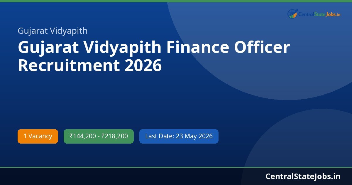 Gujarat Vidyapith Finance Officer Recruitment 2026