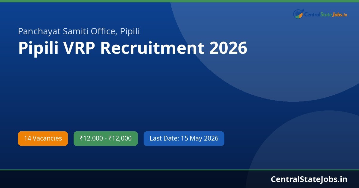 Pipili VRP Recruitment 2026