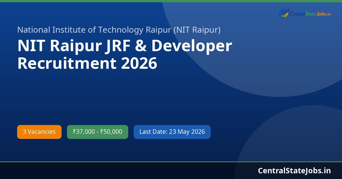 NIT Raipur JRF & Developer Recruitment 2026