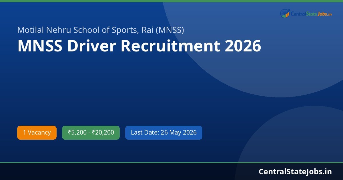MNSS Driver Recruitment 2026