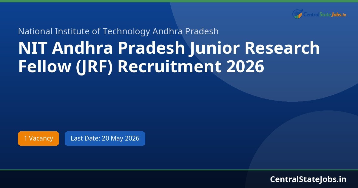 NIT Andhra Pradesh Junior Research Fellow (JRF) Recruitment 2026