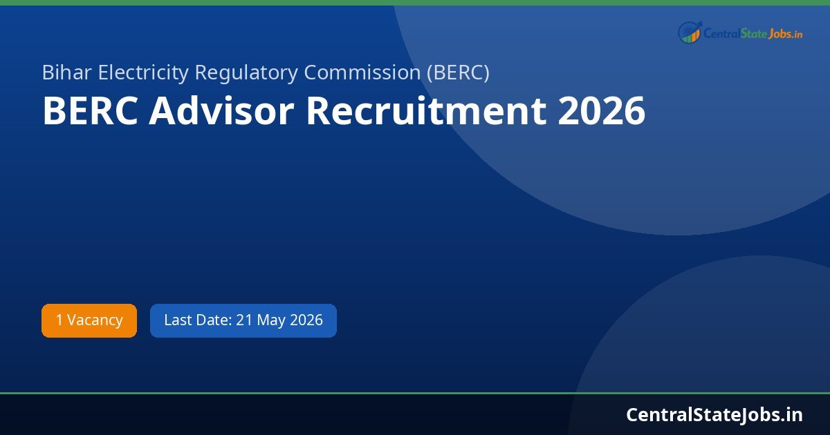 BERC Advisor Recruitment 2026
