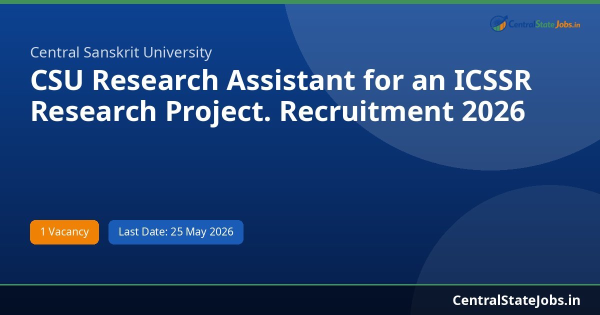 CSU Research Assistant for an ICSSR Research Project. Recruitment 2026