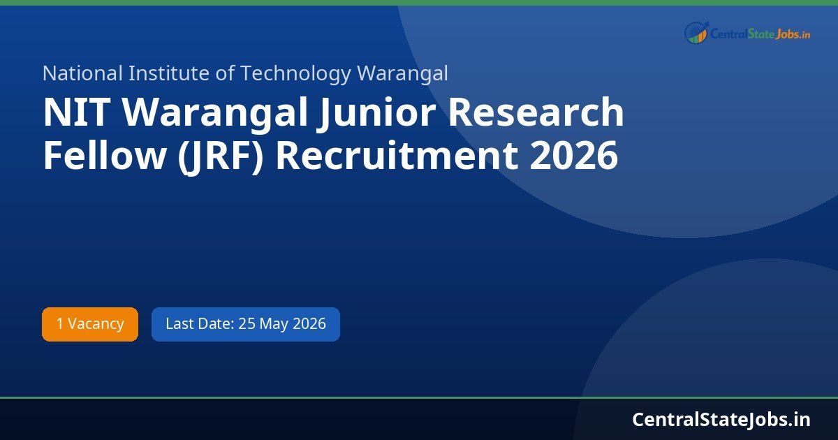 NIT Warangal Junior Research Fellow (JRF) Recruitment 2026