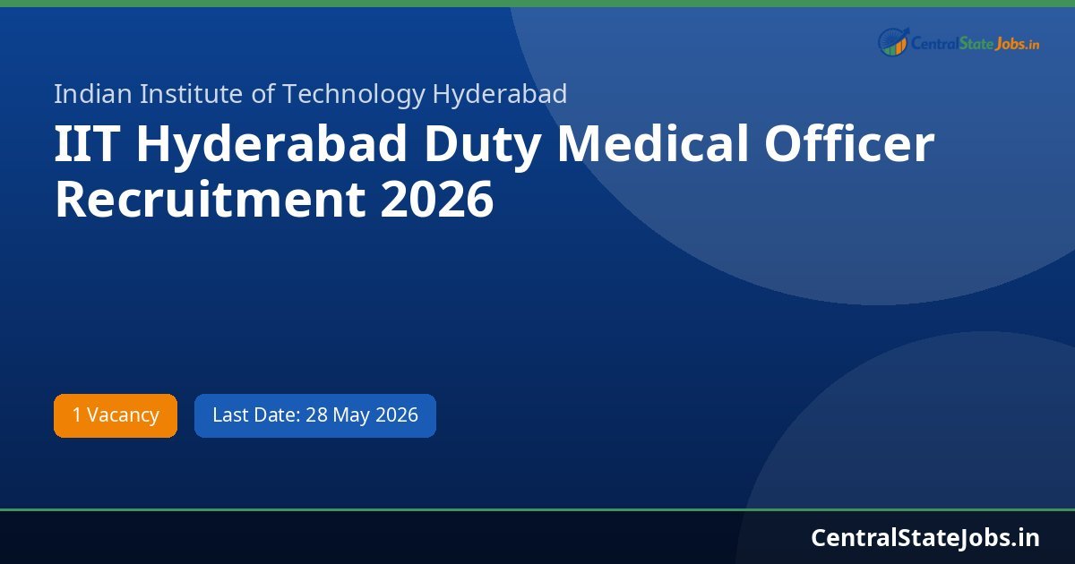 IIT Hyderabad Duty Medical Officer Recruitment 2026