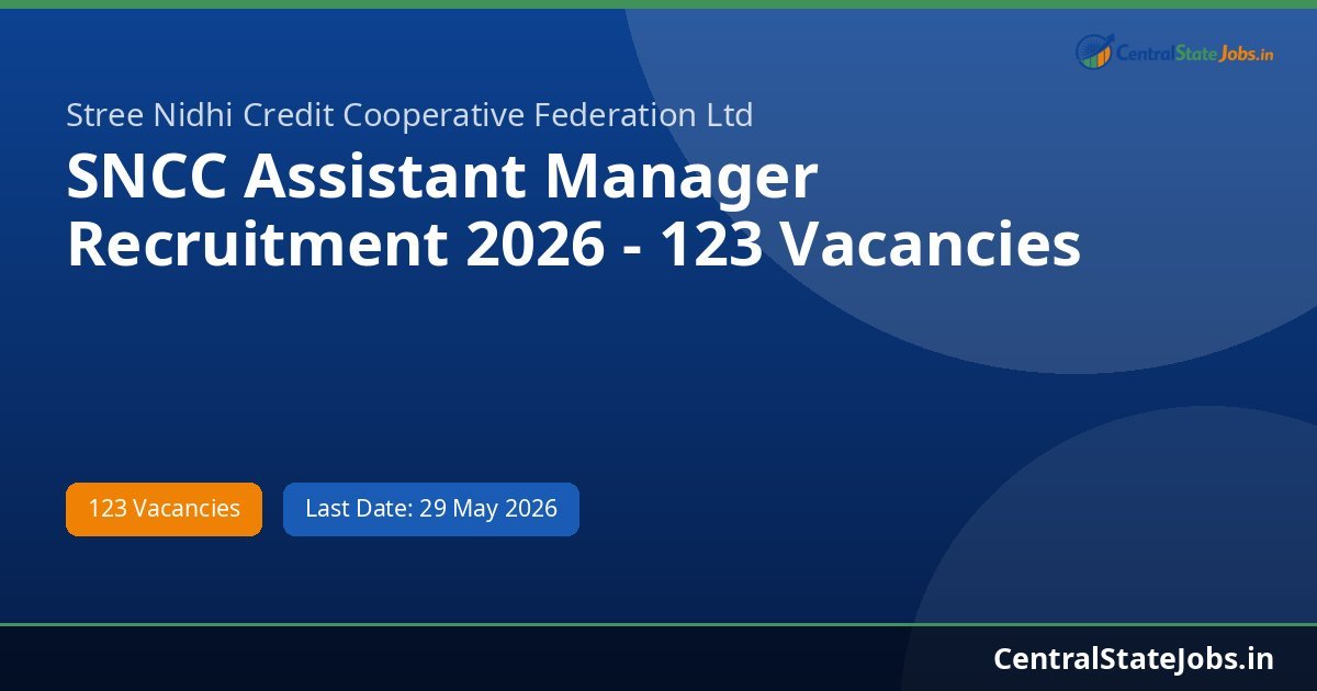 SNCC Assistant Manager Recruitment 2026 - 123 Vacancies