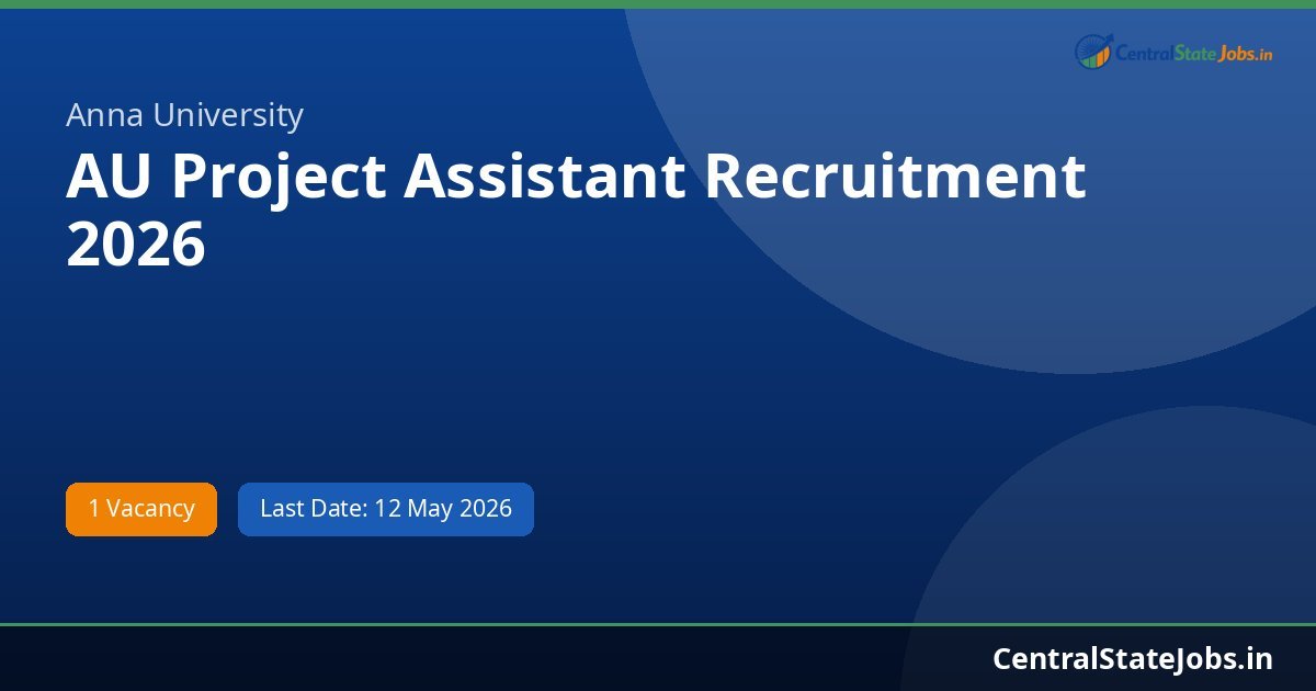 AU Project Assistant Recruitment 2026