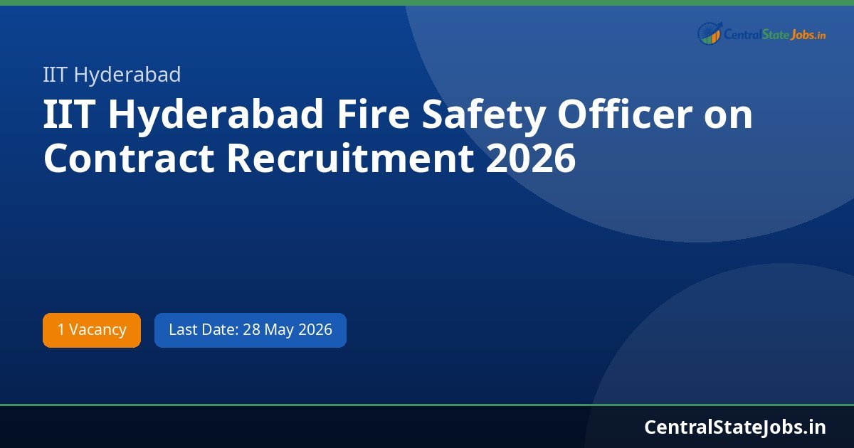 IIT Hyderabad Fire Safety Officer on Contract Recruitment 2026
