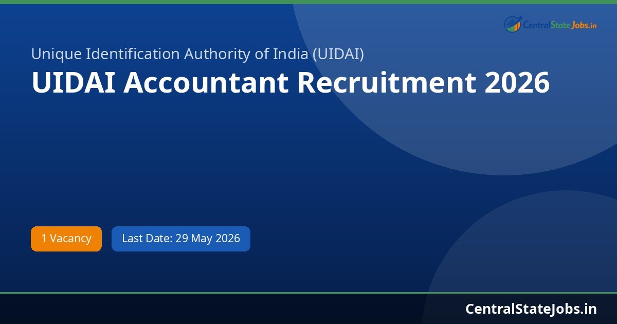 UIDAI Accountant Recruitment 2026