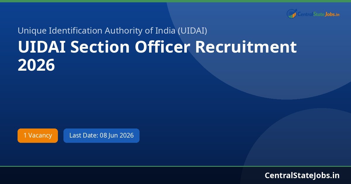 UIDAI Section Officer Recruitment 2026