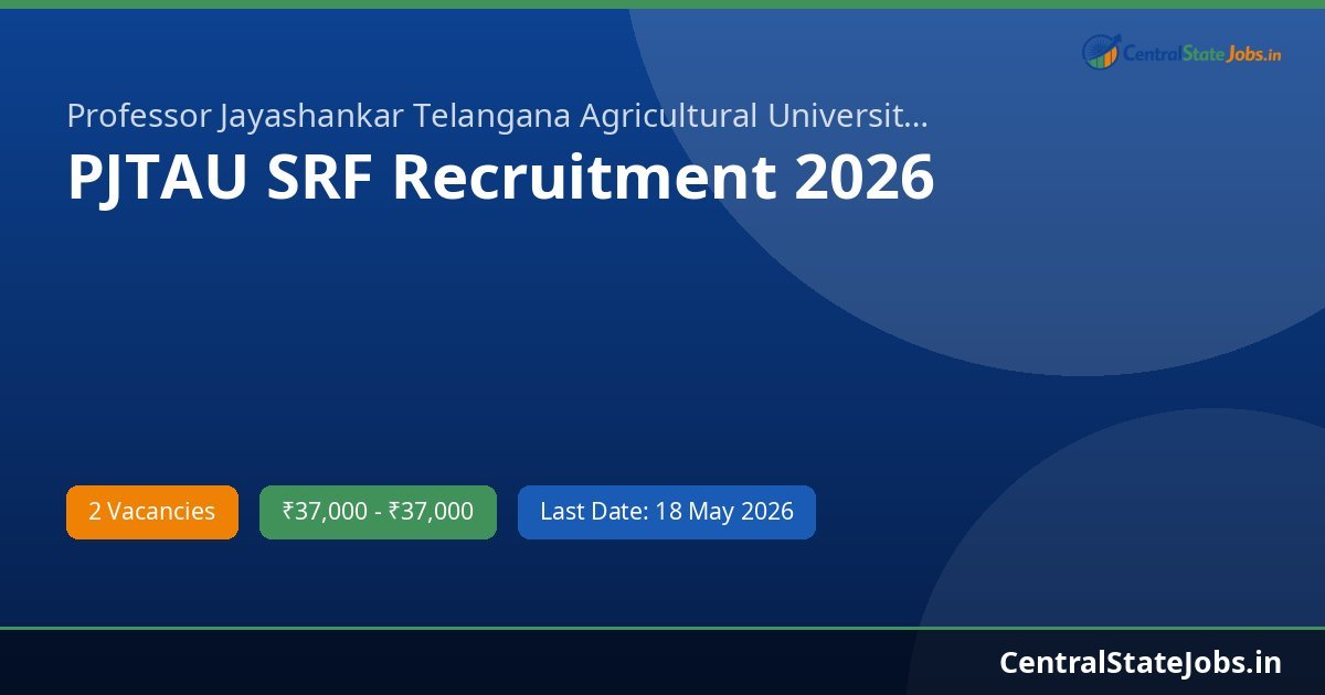 PJTAU SRF Recruitment 2026