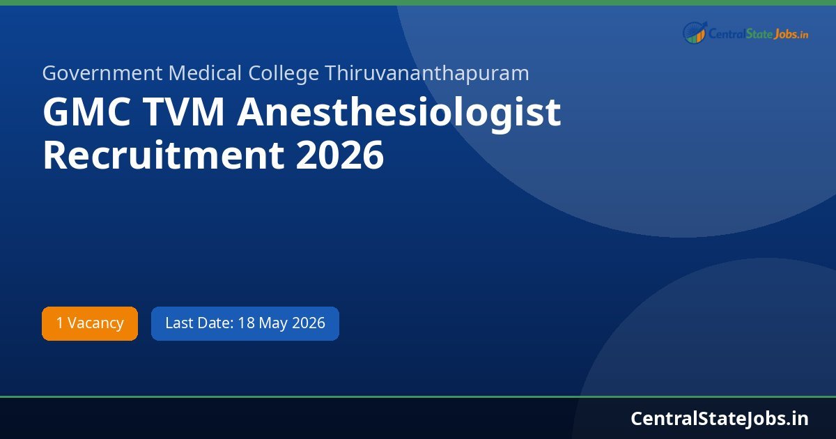 GMC TVM Anesthesiologist Recruitment 2026