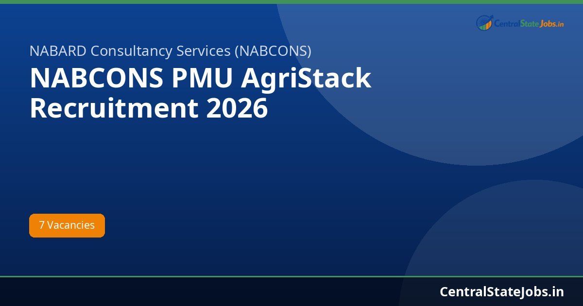 NABCONS PMU AgriStack Recruitment 2026