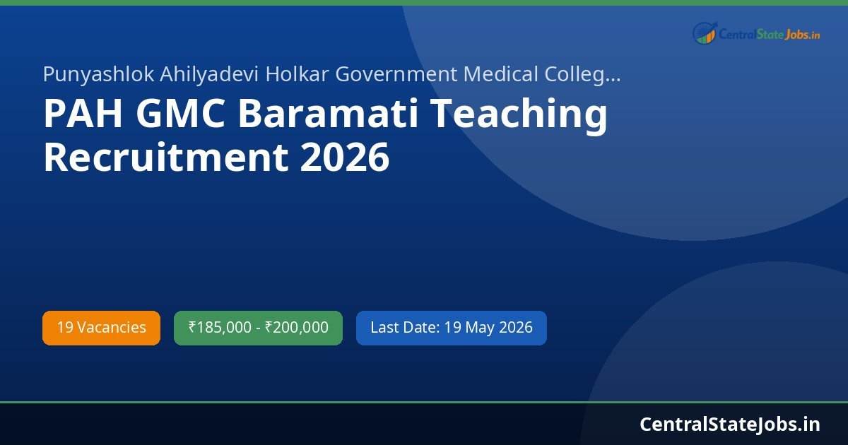 PAH GMC Baramati Teaching Recruitment 2026