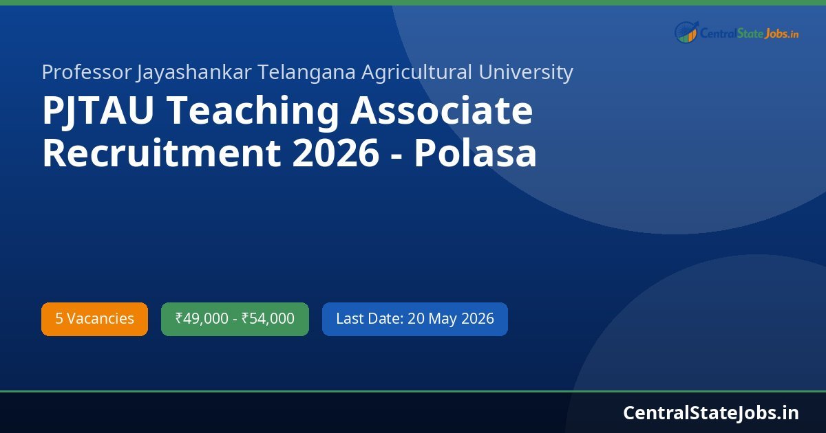 PJTAU Teaching Associate Recruitment 2026 - Polasa