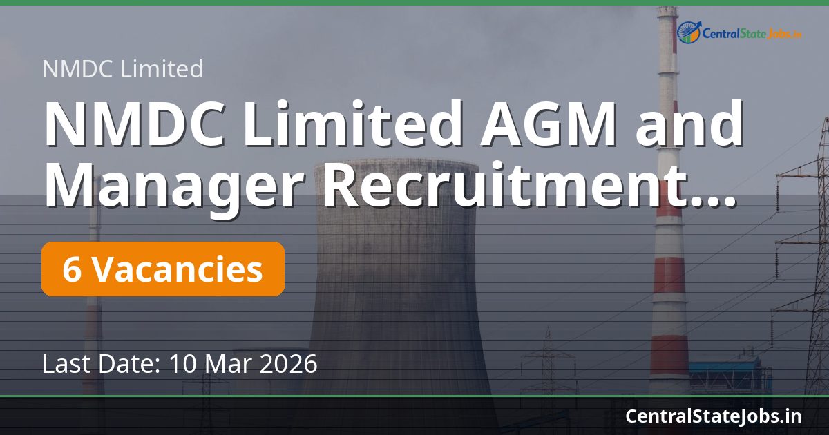 NMDC Limited AGM and Manager Recruitment 2026