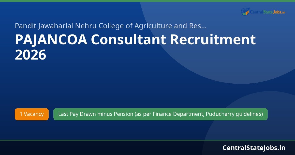 PAJANCOA Consultant Recruitment 2026