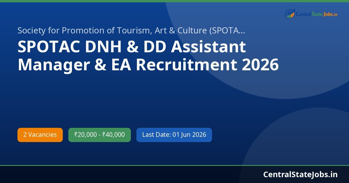 SPOTAC DNH & DD Assistant Manager & EA Recruitment 2026