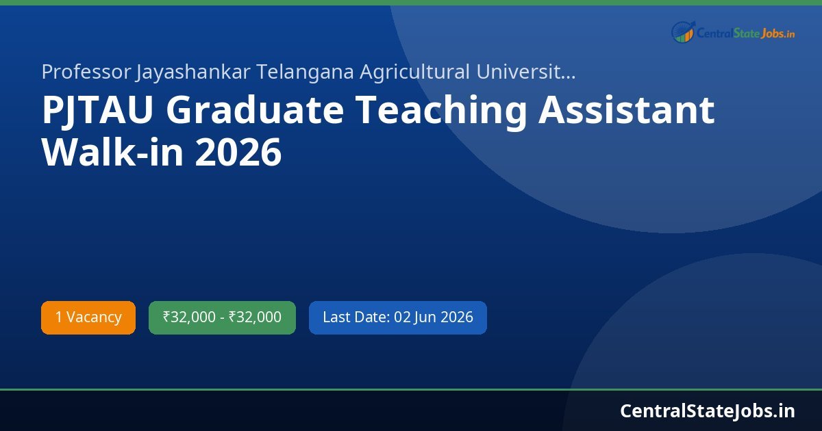 PJTAU Graduate Teaching Assistant Walk-in 2026