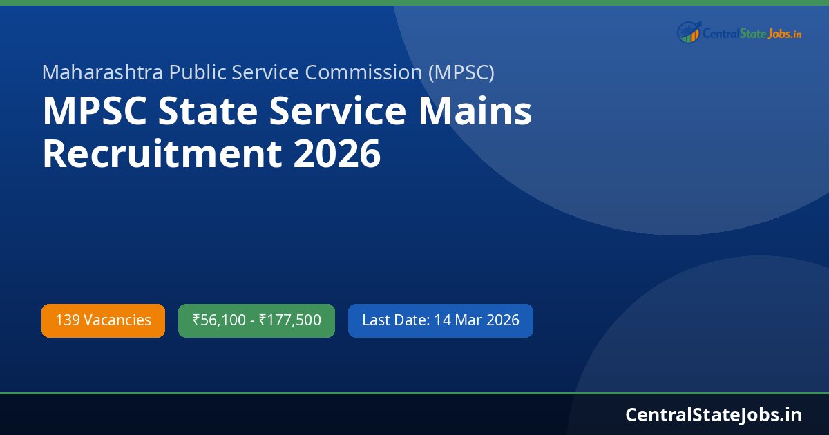 MPSC State Service Mains Recruitment 2026