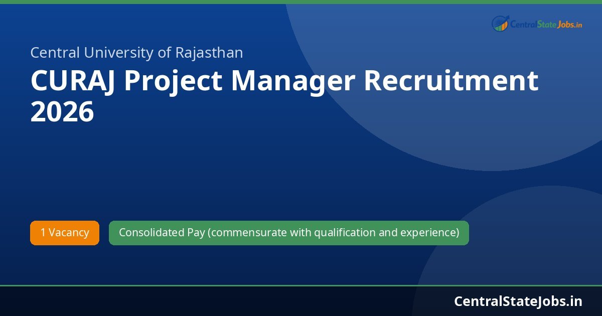 CURAJ Project Manager Recruitment 2026