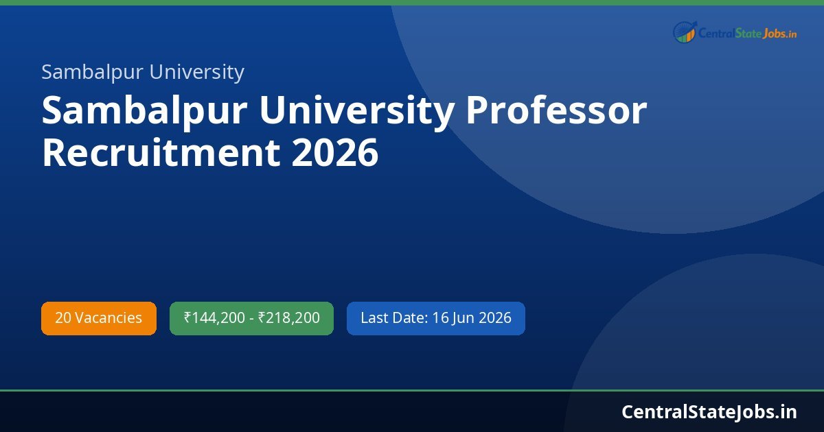 Sambalpur University Professor Recruitment 2026