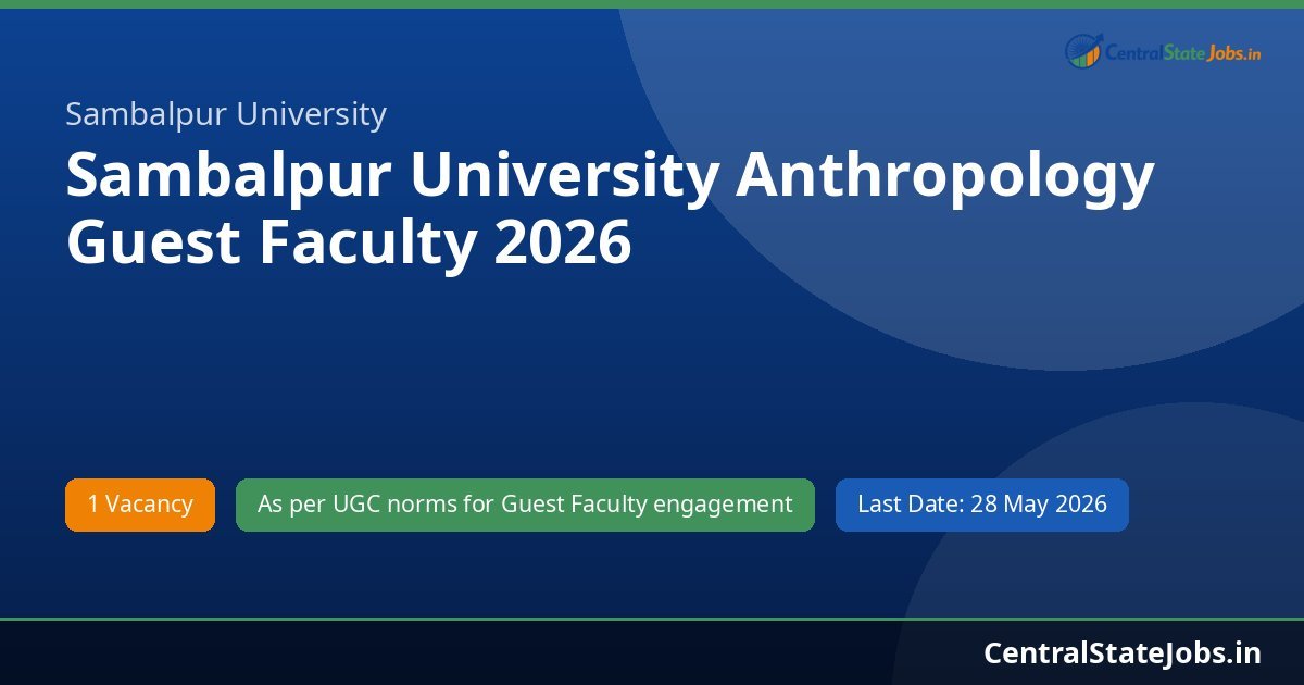 Sambalpur University Anthropology Guest Faculty 2026
