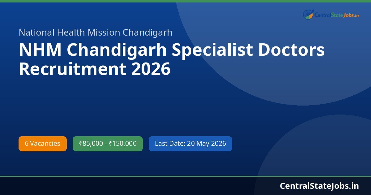 NHM Chandigarh Specialist Doctors Recruitment 2026