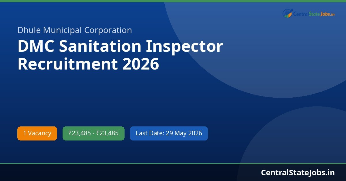 DMC Sanitation Inspector Recruitment 2026