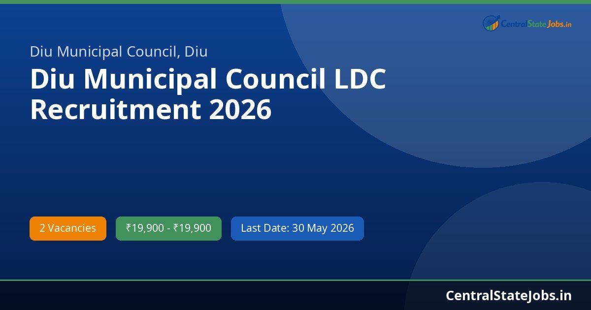 Diu Municipal Council LDC Recruitment 2026