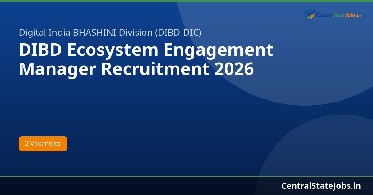 DIBD Ecosystem Engagement Manager Recruitment 2026