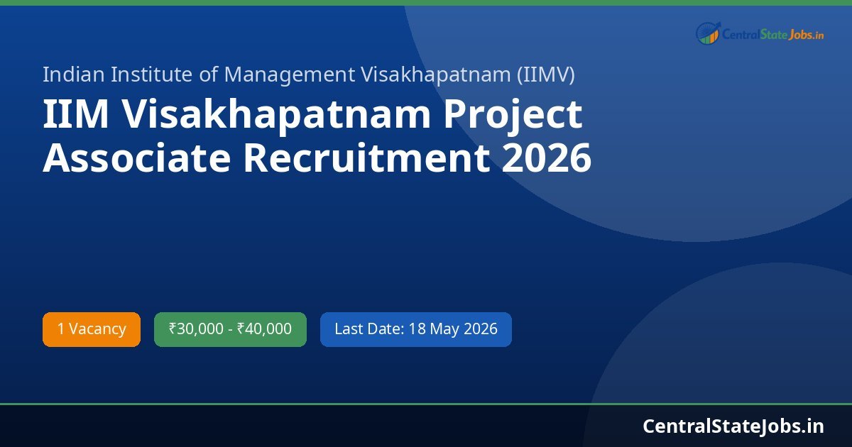 IIM Visakhapatnam Project Associate Recruitment 2026