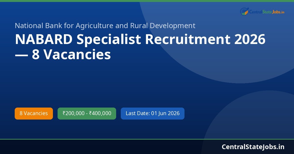 NABARD Specialist Recruitment 2026 — 8 Vacancies