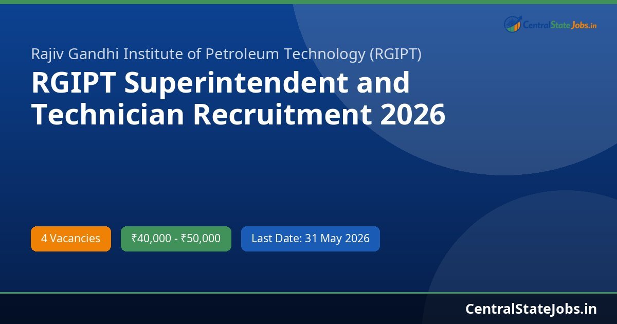 RGIPT Superintendent and Technician Recruitment 2026