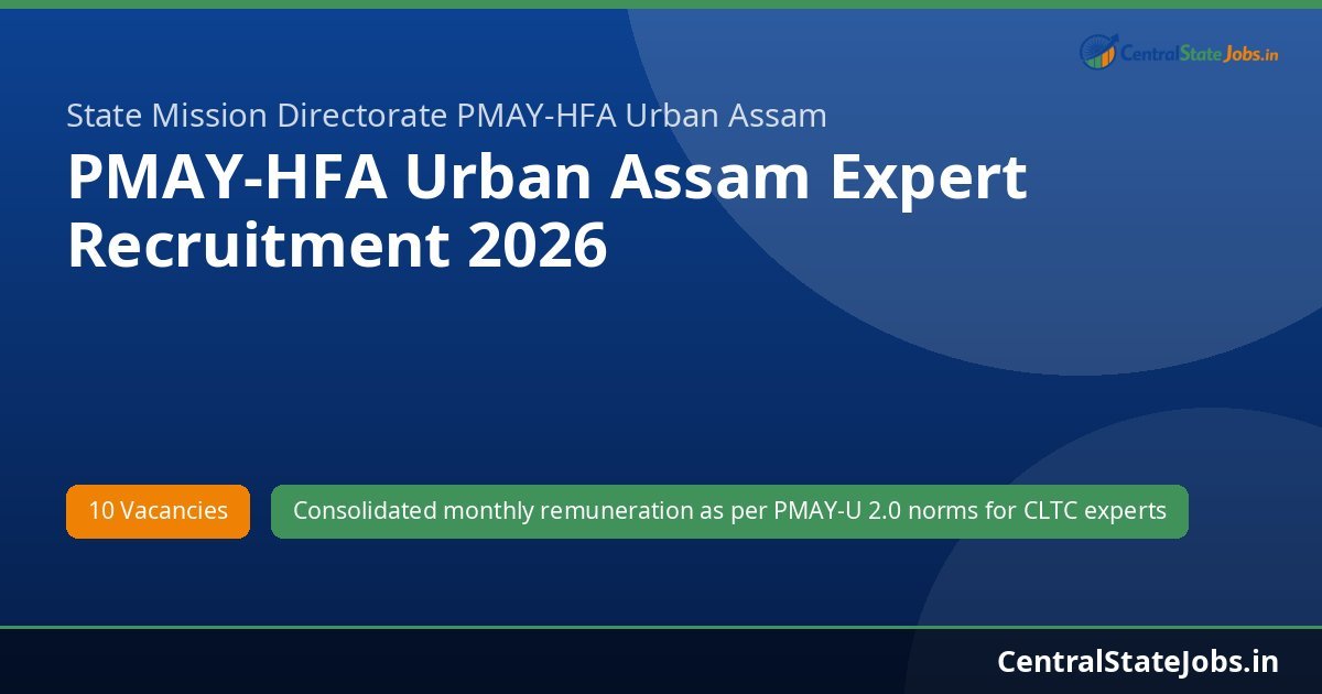 PMAY-HFA Urban Assam Expert Recruitment 2026