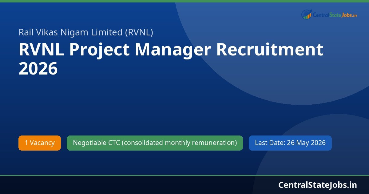 RVNL Project Manager Recruitment 2026
