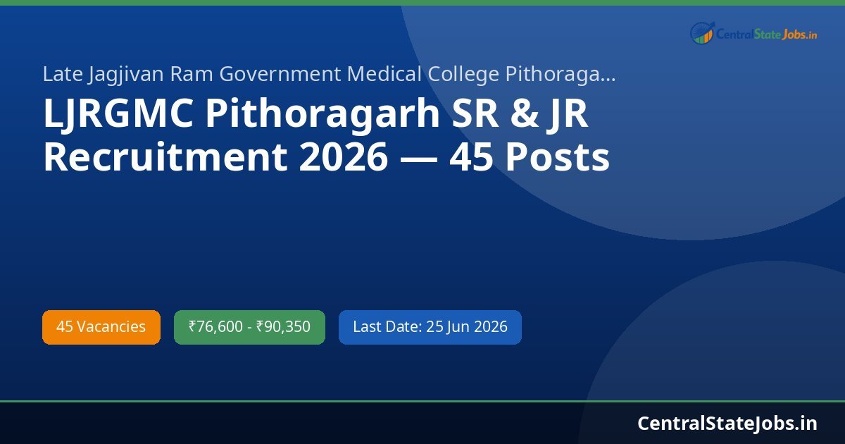 LJRGMC Pithoragarh SR & JR Recruitment 2026 — 45 Posts