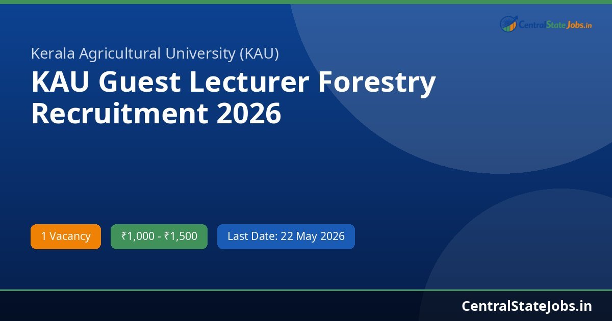 KAU Guest Lecturer Forestry Recruitment 2026
