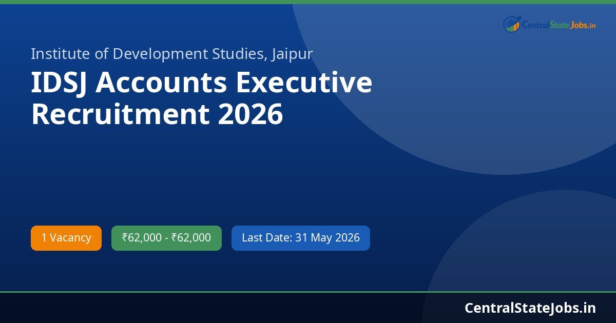 IDSJ Accounts Executive Recruitment 2026