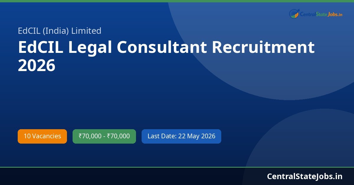 EdCIL Legal Consultant Recruitment 2026