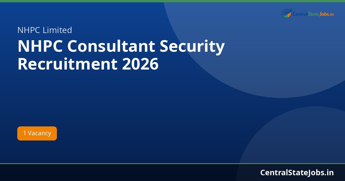 NHPC Consultant Security Recruitment 2026