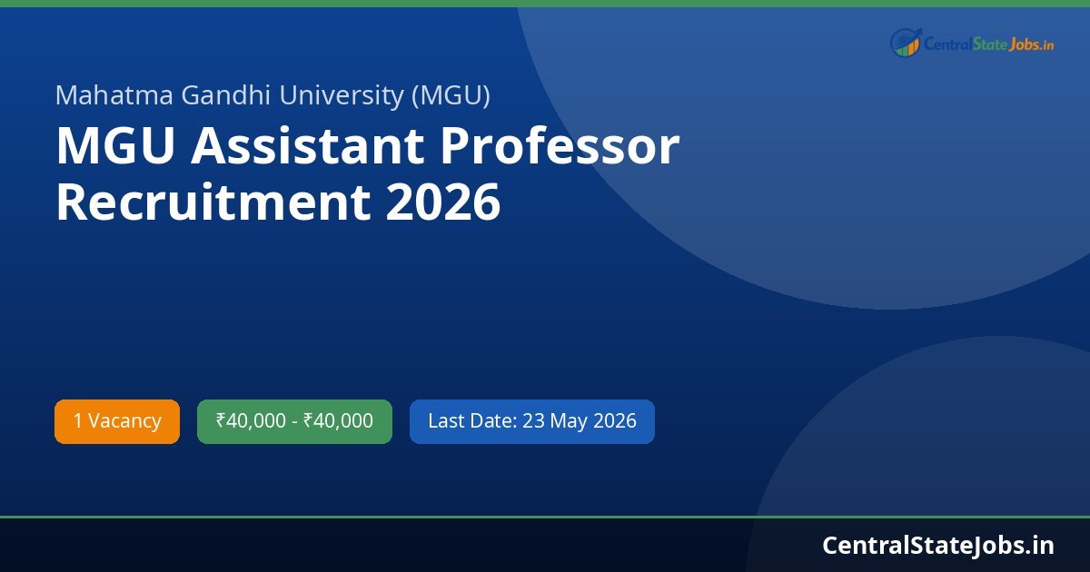 MGU Assistant Professor Recruitment 2026