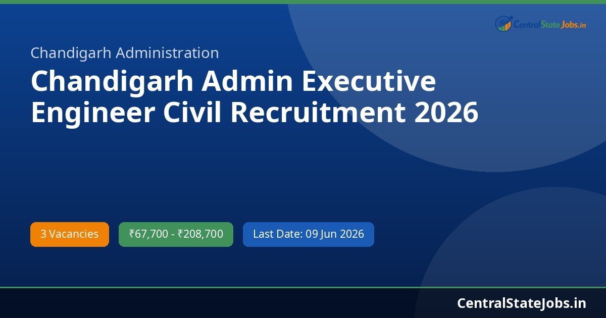 Chandigarh Admin Executive Engineer Civil Recruitment 2026