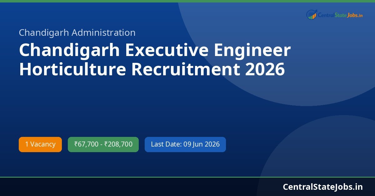 Chandigarh Executive Engineer Horticulture Recruitment 2026