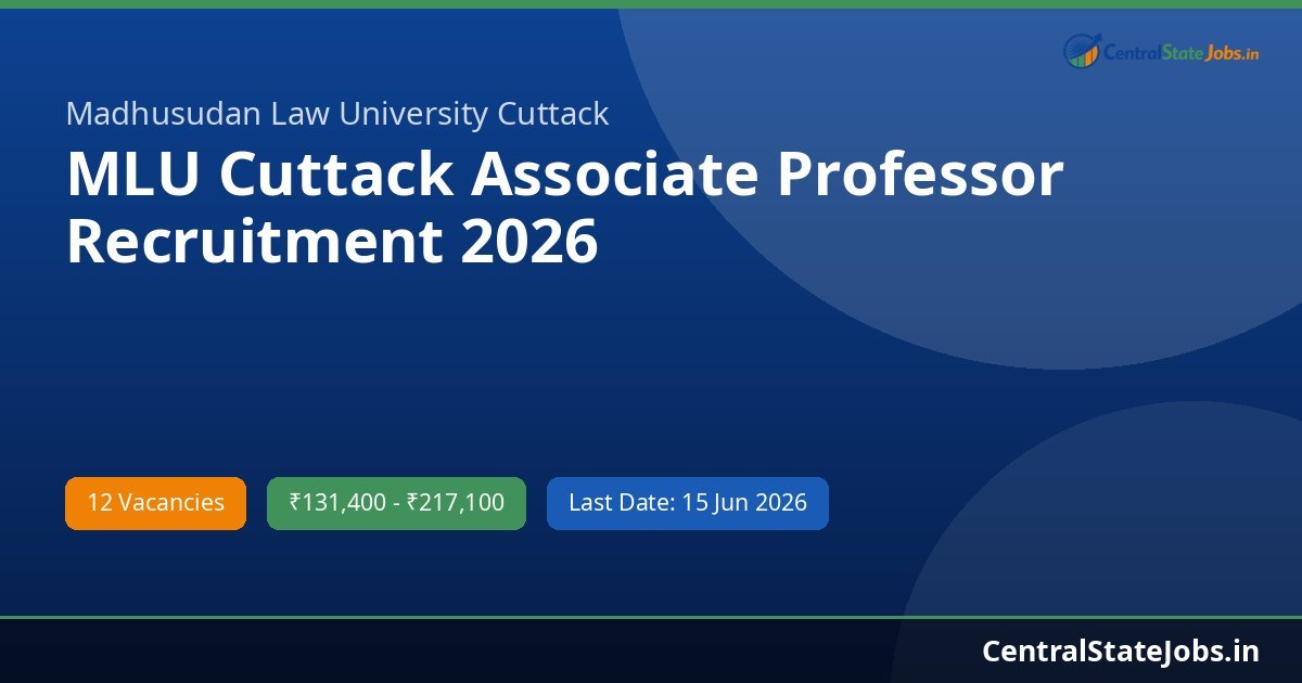 MLU Cuttack Associate Professor Recruitment 2026