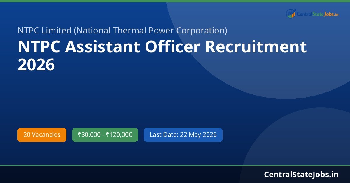 NTPC Assistant Officer Recruitment 2026