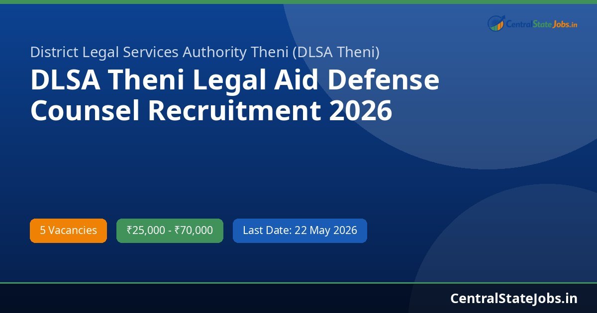DLSA Theni Legal Aid Defense Counsel Recruitment 2026