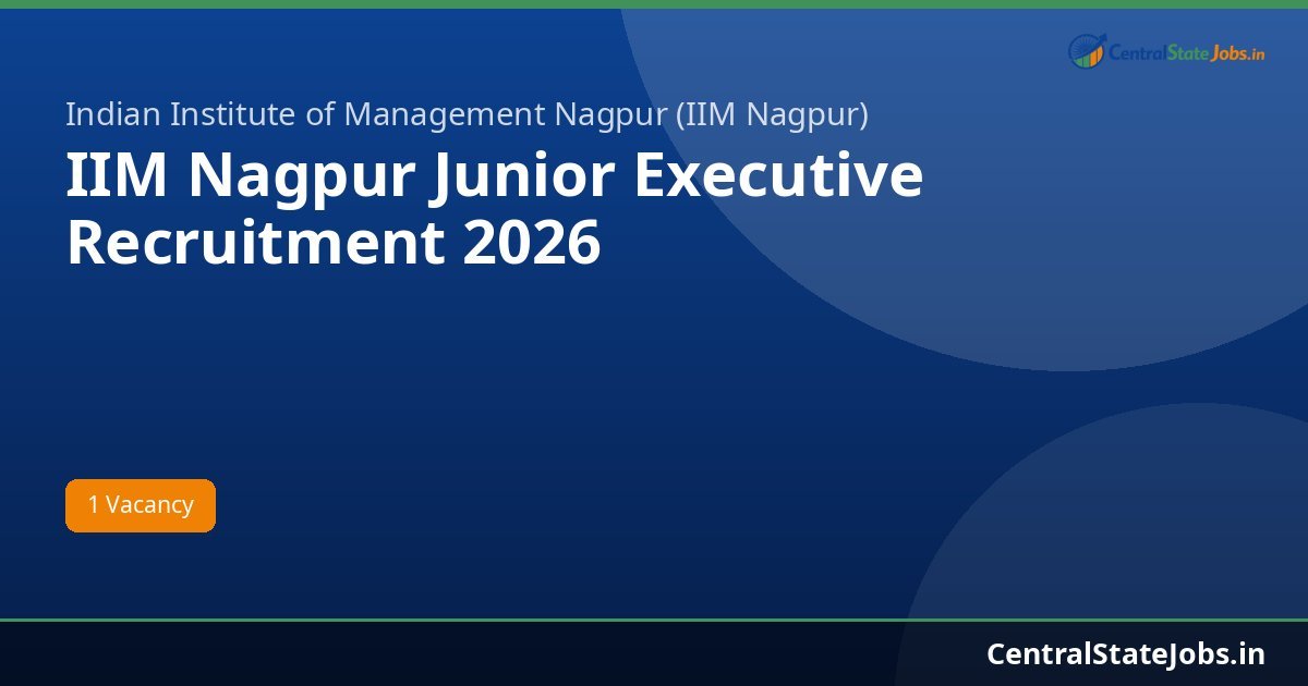 IIM Nagpur Junior Executive Recruitment 2026