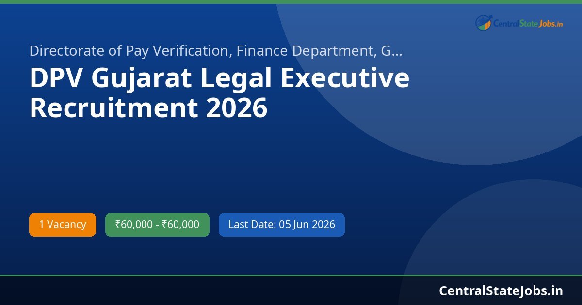 DPV Gujarat Legal Executive Recruitment 2026
