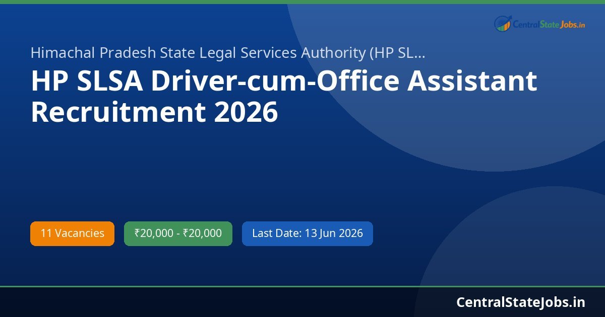 HP SLSA Driver-cum-Office Assistant Recruitment 2026